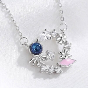 Dây chuyền bạc nữ cao cấp hình bạch tuột, trang sức Hàn Quốc cá tính