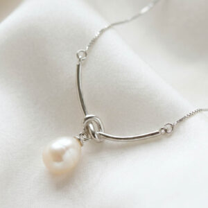 Dây chuyền bạc gắn ngọc trai, trang sức cao cấp phong cách basic