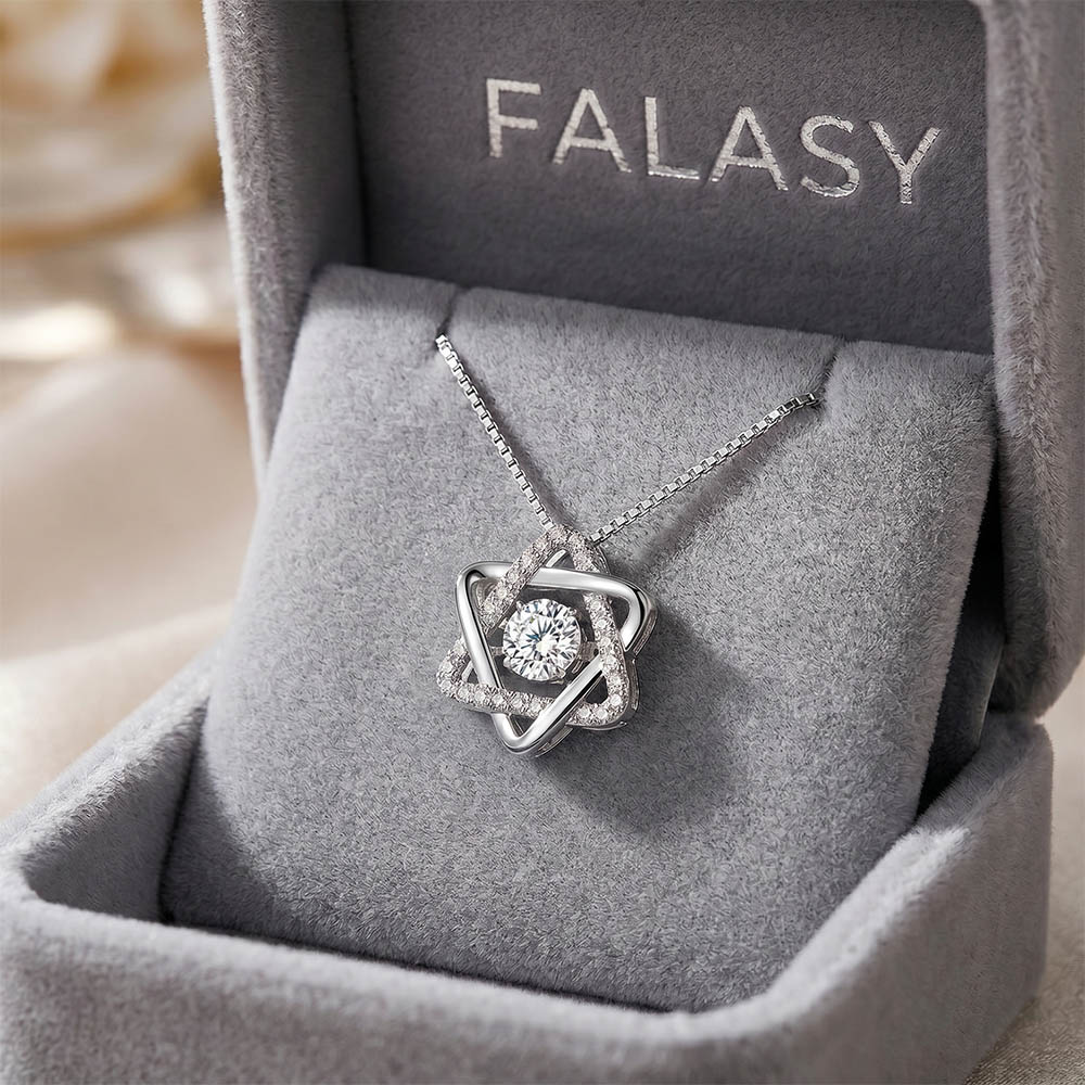 Dây chuyền bạc hình ngôi sao 6 cánh, trang sức nữ phong cách Hàn Quốc