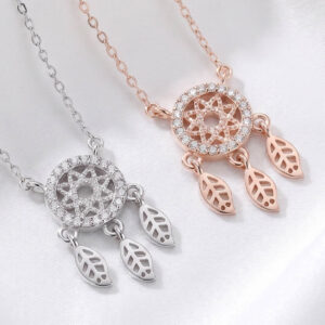 Dây chuyền hình lưới bắt mộng may mắn, nữ trang bạc 925 cao cấp đính đá