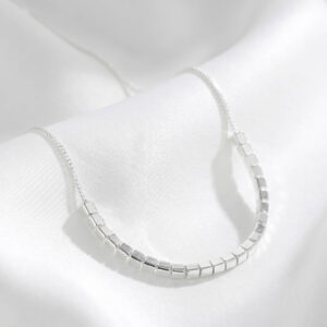 Dây chuyền nữ bạc hình chuỗi lập phương nhỏ, trang sức phong cách Hàn Quốc minimalist