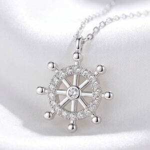 Dây chuyền bạc nữ hình bánh lái, thiết kế độc đáo cá tính