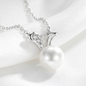 Dây chuyền hình thỏ ngọc, trang sức bạc cao cấp đính hạt ngọc trai