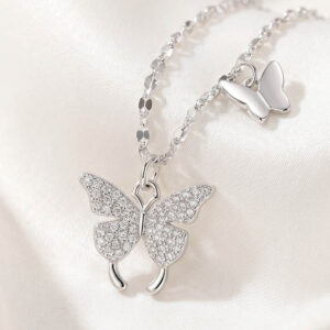 Dây chuyền nữ bạc cao cấp hình cánh bướm mộng điệp, trang sức phong cách mới hot trend