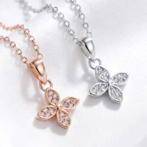 Dây chuyền bạc nữ cao cấp hình cỏ 4 lá, trang sức phong cách mới hot trend