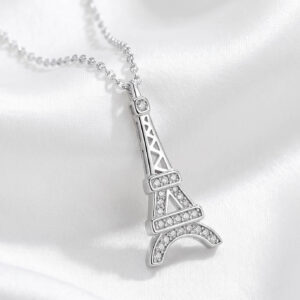 Dây chuyền nữ bạc 925 cao cấp hình tháp Eiffel, trang sức phong cách Hàn Quốc