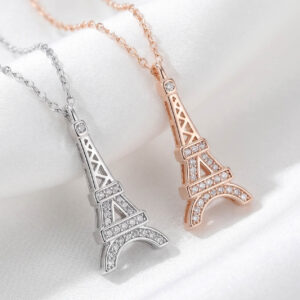 Dây chuyền hình tháp Eiffel, trang sức bạc nữ Hàn Quốc