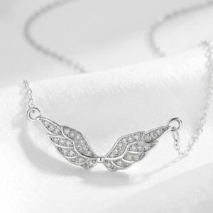 Dây chuyền bạc hình đôi cánh thiên thần, trang sức phong cách Hàn Quốc