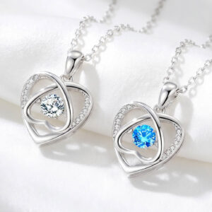 Dây chuyền nữ bằng bạc 95 cao cấp, hình trái tim đính đá lấp lánh
