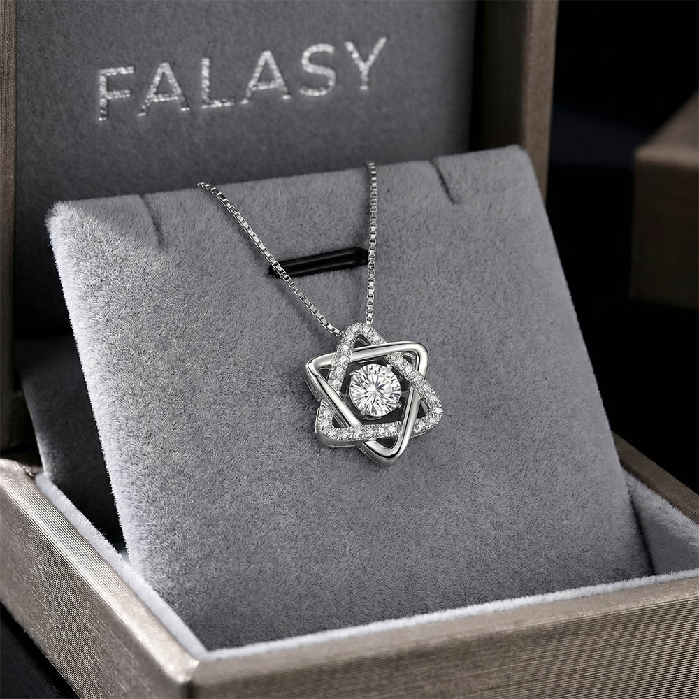 Dây chuyền nữ bằng bạc hình ngôi sao sáu cánh