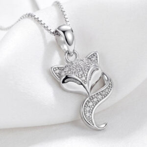 Dây chuyền hình hồ ly may mắn, nữ trang bạc cao cấp đính đá