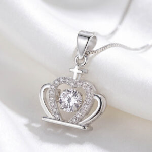 Mặt dây chuyền bạc nữ cao cấp hình vương mien, phong cách thời trang Hàn Quốc