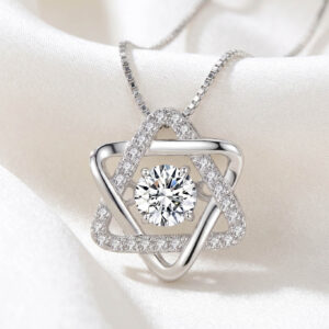 Mặt dây chuyền nữ hình ngôi sao 6 cánh, trang sức bạc cao cấp 925 chất lượng bền bỉ