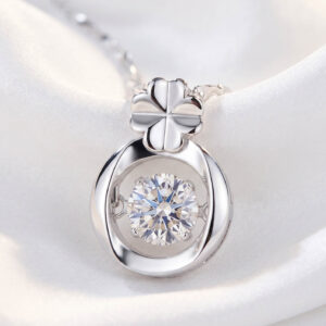 Mặt dây chuyền hình cỏ 4 lá, trang sức bạc nữ phong cách Hàn Quốc trẻ trung