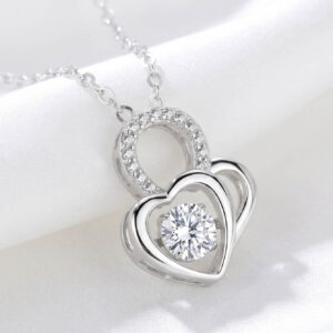 Mặt dây chuyền bạc hình trái tim vĩnh cửu, nữ trang phong cách Hàn Quốc