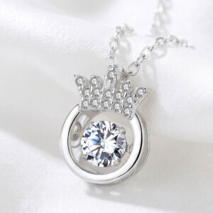 Mặt dây chuyền bạc hình vương miện, trang sức nữ phong cách Hàn Quốc