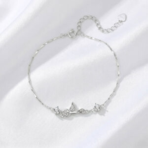 Vòng đeo tay nữ bạc hình cánh chim hòa bình, trang sức phong cách Hàn Quốc