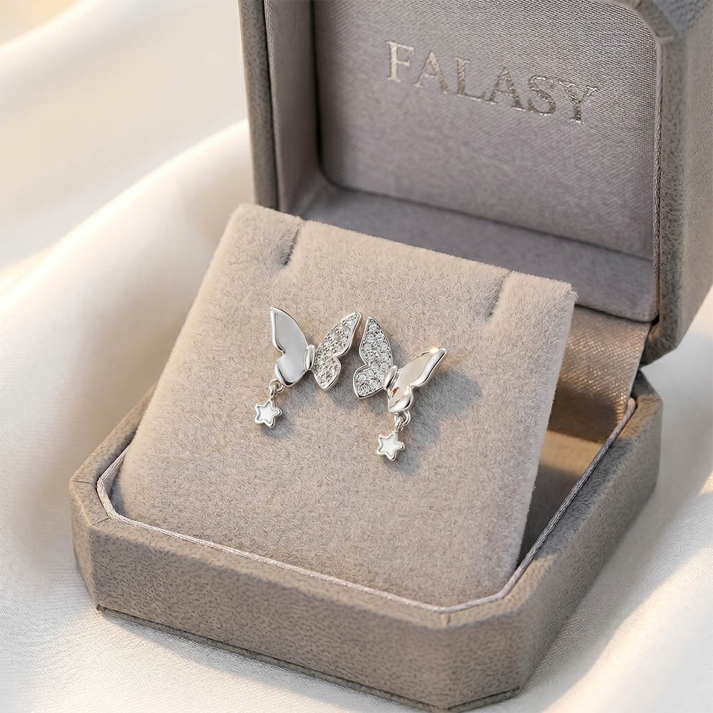 Bông tai bạc nữ hình cánh bướm phong cách trẻ trung