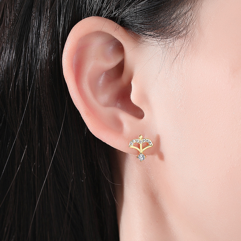 Bông tai bạc cao cấp nữ kiểu Cupid đính đá lấp lánh, thanh lịch và sang trọng, biểu tượng tình yêu tuyệt vời dành cho người phụ nữ