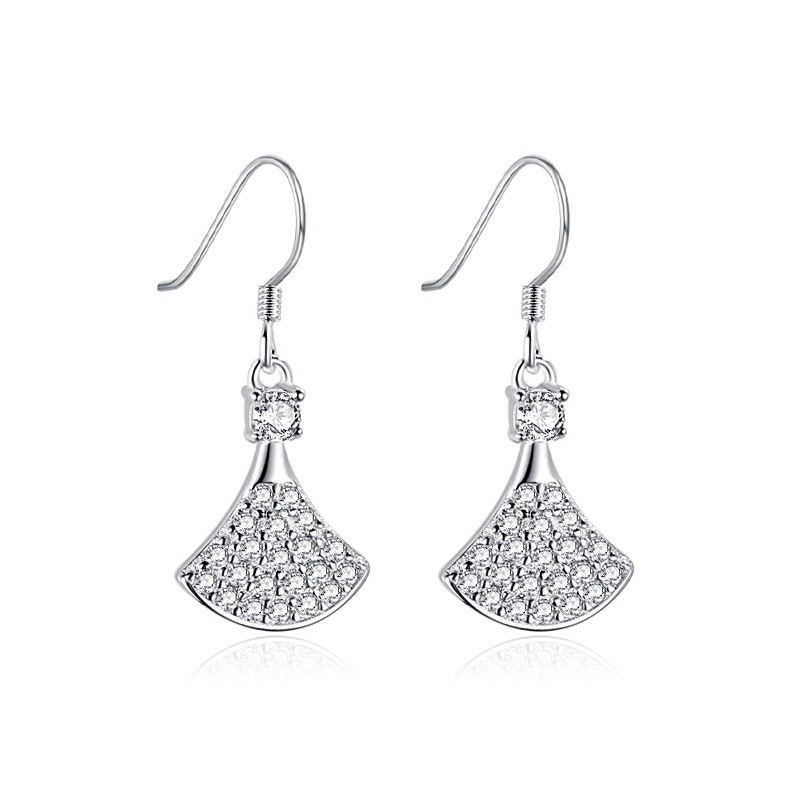 Bông tai bạc cao cấp lá dẻ quạt, thiết kế độc đáo đính đá lấp lánh, phụ kiện hoàn hảo để nàng tỏa sáng mọi lúc mọi nơi