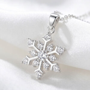 Dây chuyền bạc hình bông tuyết, trang sức phong cách Hàn Quốc