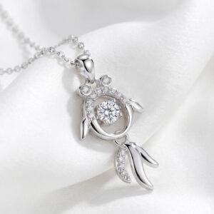 Dây chuyền bạc nữ hình cá vàng, trang sức phong cách Hàn Quốc