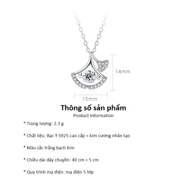 Dây chuyền bạc 925 với thiết kế mềm mại, điểm nhấn đá quý sáng lấp lánh, mang lại phong cách quý phái nhưng thanh lịch