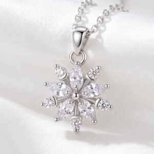 Dây chuyền nữ bạc hình bông tuyết, trang sức phong cách Hàn Quốc