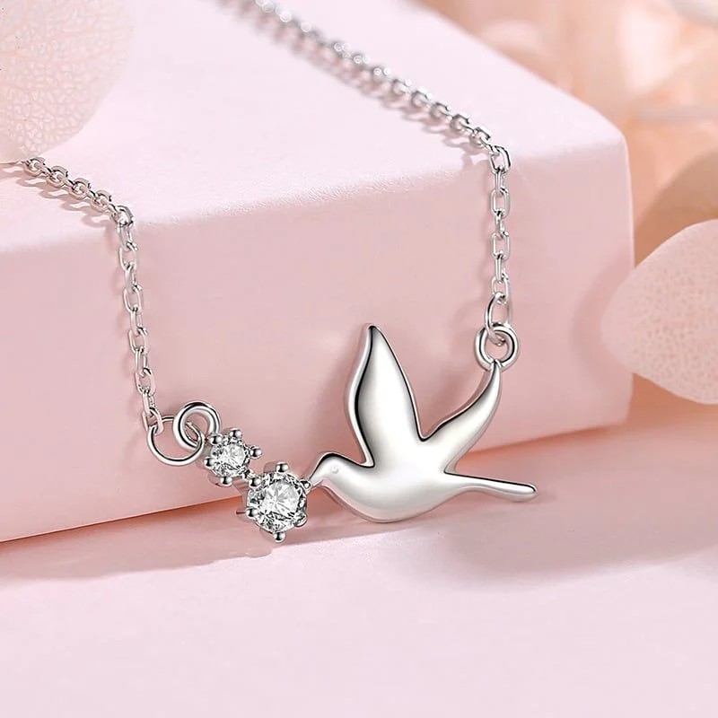 Dây chuyền bạc cao cấp Nữ hình Cánh chim bồ câu