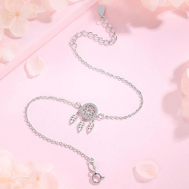 Vòng tay Nữ đẹp bạc cao cấp kiểu lưới bắt mộng