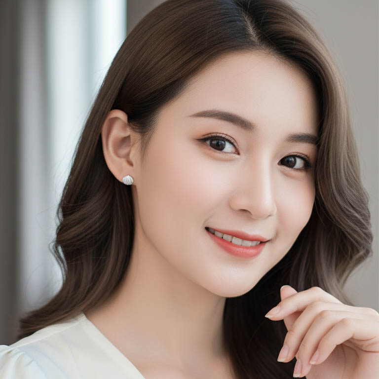 Bông tai hình vỏ sò và sao biển, bạc trang sức cao cấp chuẩn S925